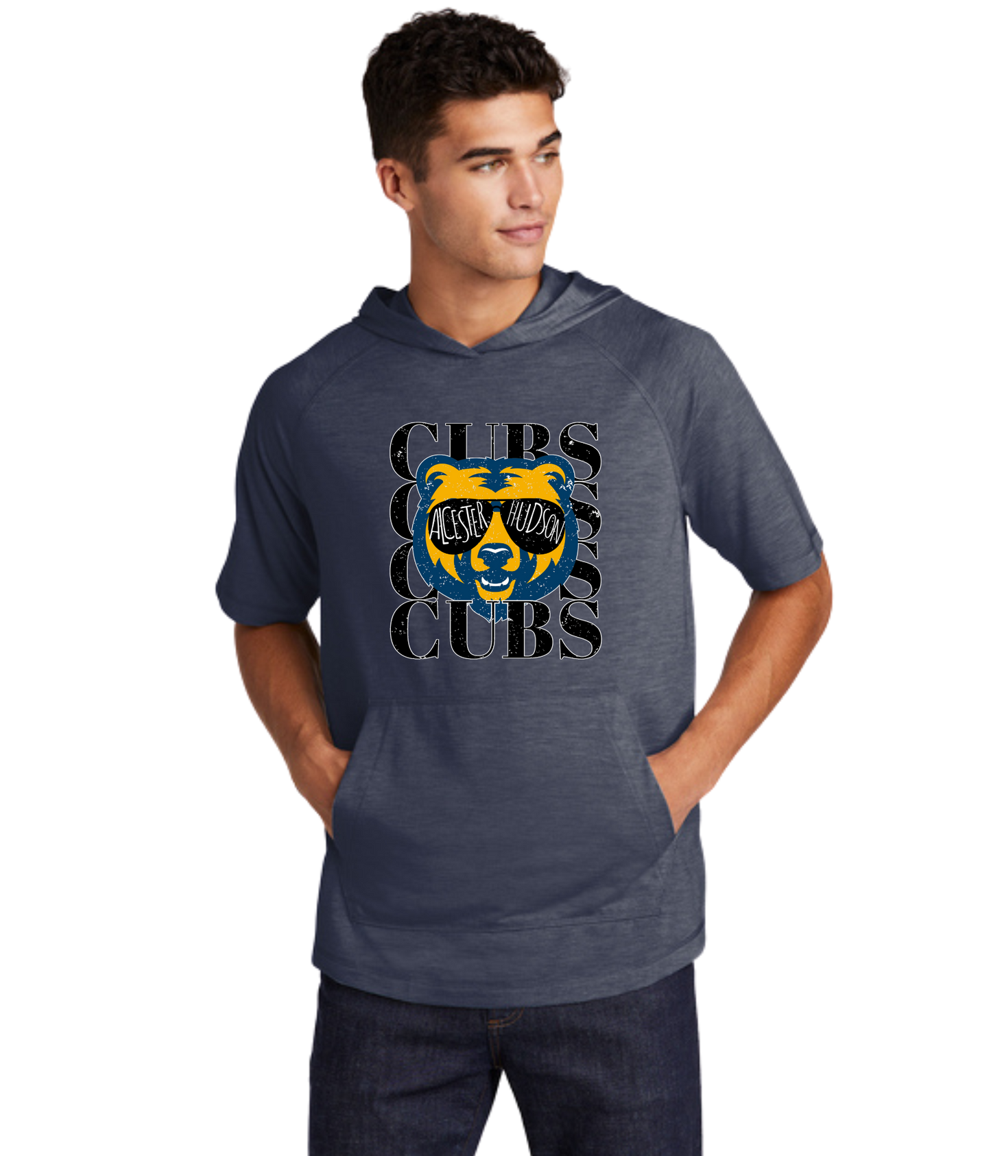 Men's Short Sleeve Hoodie - Cubs with Sunglasses